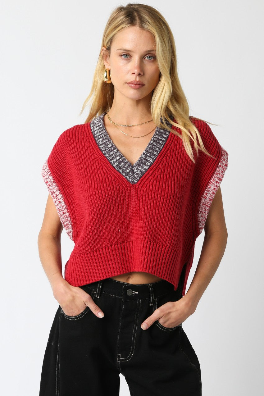 NEWEST ARRIVAL Red/Black Sweater Vest