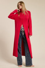 Load image into Gallery viewer, NEWEST ARRIVAL *ONLINE ONLY* Red Long Front Split Turtleneck Dress

