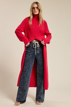 Load image into Gallery viewer, NEWEST ARRIVAL *ONLINE ONLY* Red Long Front Split Turtleneck Dress
