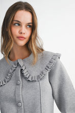 Load image into Gallery viewer, NEWEST ARRIVAL Gray Ruffle Peter Pan Cardigan Jacket
