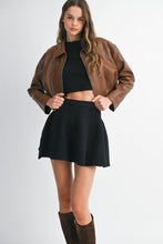 Load image into Gallery viewer, NEWEST ARRIVAL Chocolate Brown Pleather Cropped Jacket
