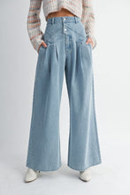 Load image into Gallery viewer, NEWEST ARRIVAL Denim High Waist Pintuck Wide Leg Jeans
