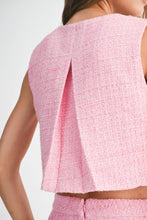 Load image into Gallery viewer, NEWEST ARRIVAL Pink Tweed Midi Skirt Set
