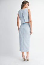 Load image into Gallery viewer, NEWEST ARRIVAL Blue Tweed Midi Skirt Set
