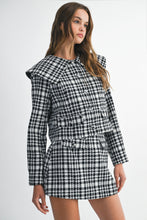Load image into Gallery viewer, NEWEST ARRIVAL White/Black Tweed Skirt Set
