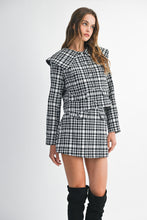 Load image into Gallery viewer, NEWEST ARRIVAL White/Black Tweed Skirt Set

