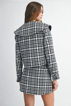Load image into Gallery viewer, NEWEST ARRIVAL White/Black Tweed Skirt Set
