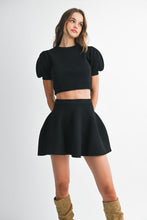 Load image into Gallery viewer, NEWEST ARRIVAL Black Crop Knit Skirt Set
