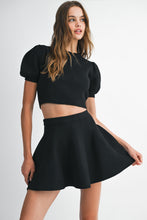 Load image into Gallery viewer, NEWEST ARRIVAL Black Crop Knit Skirt Set

