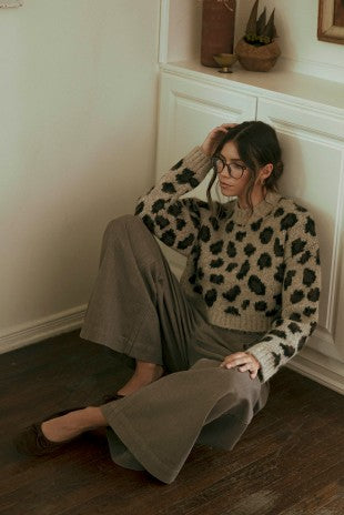 NEWEST ARRIVAL Animal Print Knit Sweater