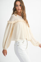 Load image into Gallery viewer, NEWEST ARRIVAL Ivory Sheer Flowy Blouse
