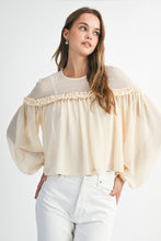 Load image into Gallery viewer, NEWEST ARRIVAL Ivory Sheer Flowy Blouse
