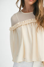 Load image into Gallery viewer, NEWEST ARRIVAL Ivory Sheer Flowy Blouse
