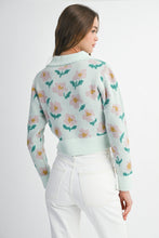 Load image into Gallery viewer, NEWEST ARRIVAL Blue Floral Cozy Sweater
