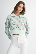 Load image into Gallery viewer, NEWEST ARRIVAL Blue Floral Cozy Sweater
