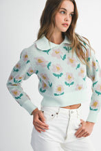 Load image into Gallery viewer, NEWEST ARRIVAL Blue Floral Cozy Sweater

