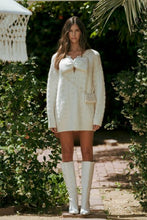 Load image into Gallery viewer, NEWEST ARRIVAL ONLINE ONLY White Bow Knit Oversized Sweater Dress
