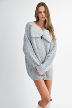 Load image into Gallery viewer, NEWEST ARRIVAL ONLINE ONLY Gray Bow Knit Sweater Dress
