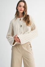 Load image into Gallery viewer, NEWEST ARRIVAL Cream Chunky Long Sleeve Cardigan
