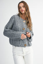 Load image into Gallery viewer, NEWEST ARRIVAL Gray Chunky Long Sleeve Cardigan
