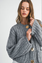 Load image into Gallery viewer, NEWEST ARRIVAL Gray Chunky Long Sleeve Cardigan
