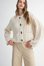 Load image into Gallery viewer, NEWEST ARRIVAL Cream Chunky Long Sleeve Cardigan
