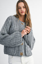 Load image into Gallery viewer, NEWEST ARRIVAL Gray Chunky Long Sleeve Cardigan
