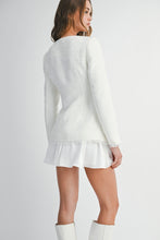 Load image into Gallery viewer, NEWEST ARRIVAL White Tweed Satin Mini Skirt Set
