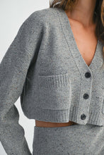 Load image into Gallery viewer, NEWEST ARRIVAL Gray Knit Cardigan Midi Skirt Set
