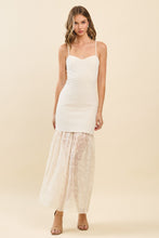 Load image into Gallery viewer, NEWEST ARRIVAL Off White Bodycon Contrast Sheer Maxi Dress
