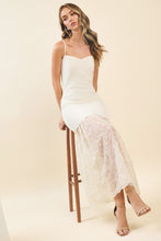 Load image into Gallery viewer, NEWEST ARRIVAL Off White Bodycon Contrast Sheer Maxi Dress
