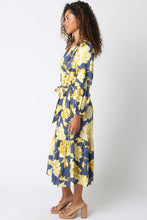 Load image into Gallery viewer, NEWEST ARRIVAL Yellow Gold Floral Midi Dress
