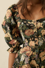 Load image into Gallery viewer, NEWEST ARRIVAL Floral Jacquard Puff Sleeve Romper
