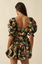 Load image into Gallery viewer, NEWEST ARRIVAL Floral Jacquard Puff Sleeve Romper
