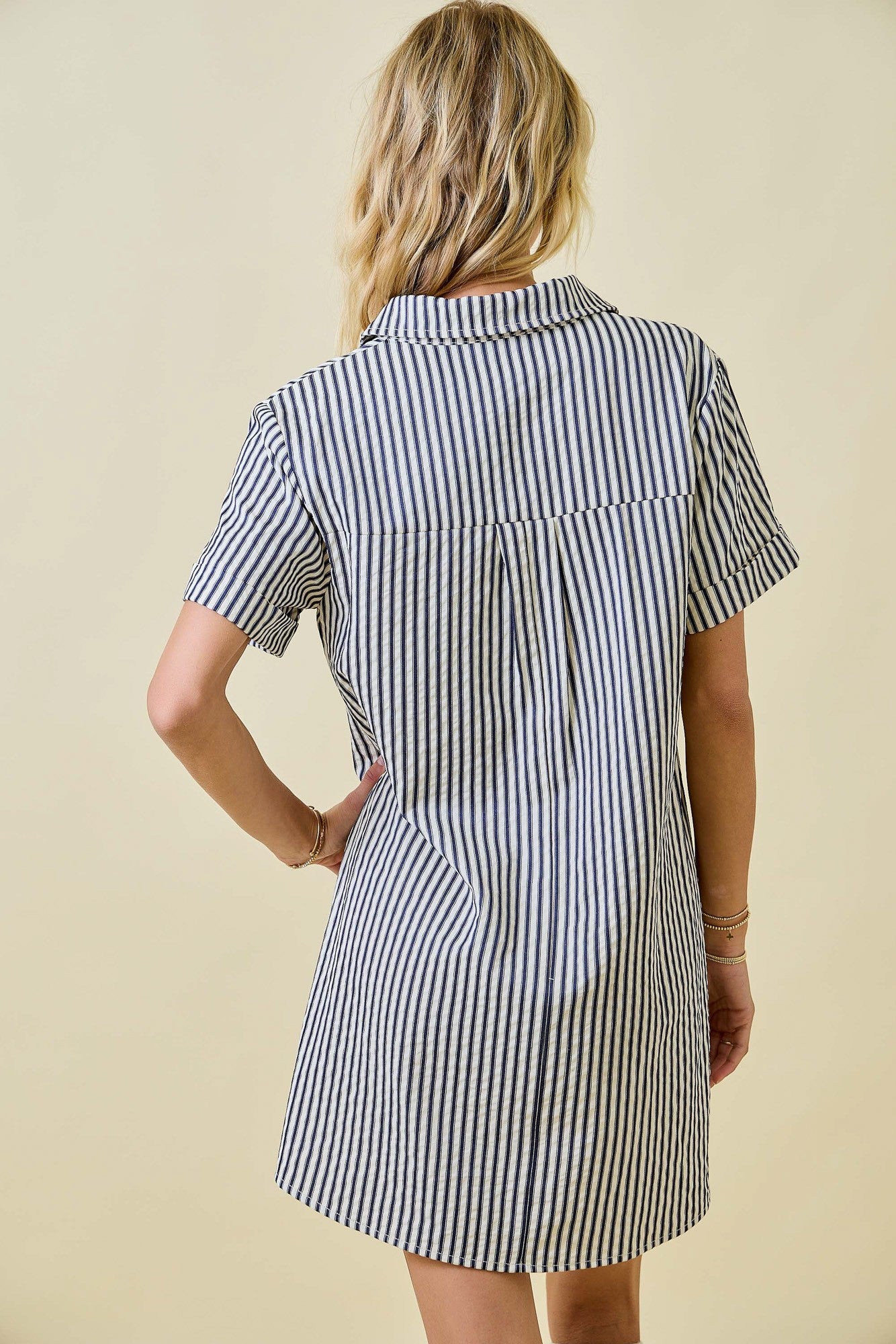 seersucker shirt dress Navy Seersucker Shirt Dress – Five Points Boutique