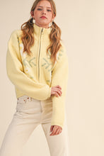 Load image into Gallery viewer, NEWEST ARRIVAL Butter Yellow Floral Zip Up Sweater Cardigan
