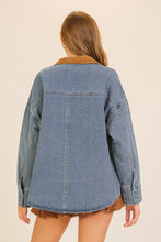 Load image into Gallery viewer, NEWEST ARRIVAL Denim Oversized Suede Collar Top

