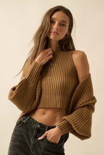 Load image into Gallery viewer, NEWEST ARRIVAL Dark Brown 2 Piece Knit Shrug Sweater
