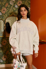 Load image into Gallery viewer, NEWEST ARRIVAL Ash Gray Georgia Embroidered Mock Neck Sweatshirt
