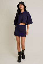 Load image into Gallery viewer, NEWEST ARRIVAL *PREORDER 10/3* Navy/Brown Striped Sweater Mini Set
