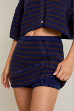 Load image into Gallery viewer, NEWEST ARRIVAL *PREORDER 10/3* Navy/Brown Striped Sweater Mini Set

