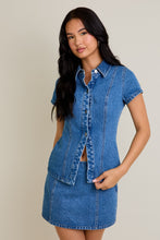 Load image into Gallery viewer, NEWEST ARRIVAL *RESTOCKING 10/15* Short Sleeve Denim Mini Skirt Set
