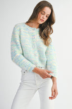 Load image into Gallery viewer, NEWEST ARRIVAL Blue Colorful Fuzzy Knit Cardigan

