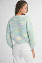 Load image into Gallery viewer, NEWEST ARRIVAL Blue Colorful Fuzzy Knit Cardigan
