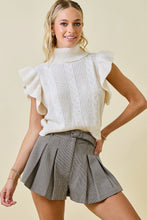 Load image into Gallery viewer, NEWEST ARRIVAL Off White Flutter Sleeve Chunky Turtleneck
