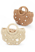 Load image into Gallery viewer, NEWEST ARRIVAL Ivory Summer Pearl Raffia Handbag
