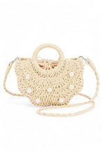 Load image into Gallery viewer, NEWEST ARRIVAL Ivory Summer Pearl Raffia Handbag
