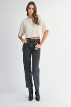Load image into Gallery viewer, NEWEST ARRIVAL Cream Button Front Elbow Sleeve Cardigan
