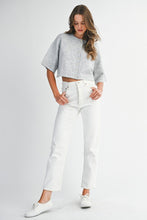 Load image into Gallery viewer, NEWEST ARRIVAL Light Gray Button Front Elbow Sleeve Cardigan
