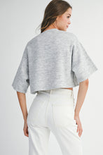 Load image into Gallery viewer, NEWEST ARRIVAL Light Gray Button Front Elbow Sleeve Cardigan
